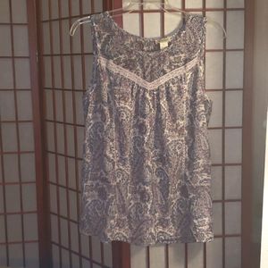 Feminine Sleeveless Lucky Brand Tunic Top 1X